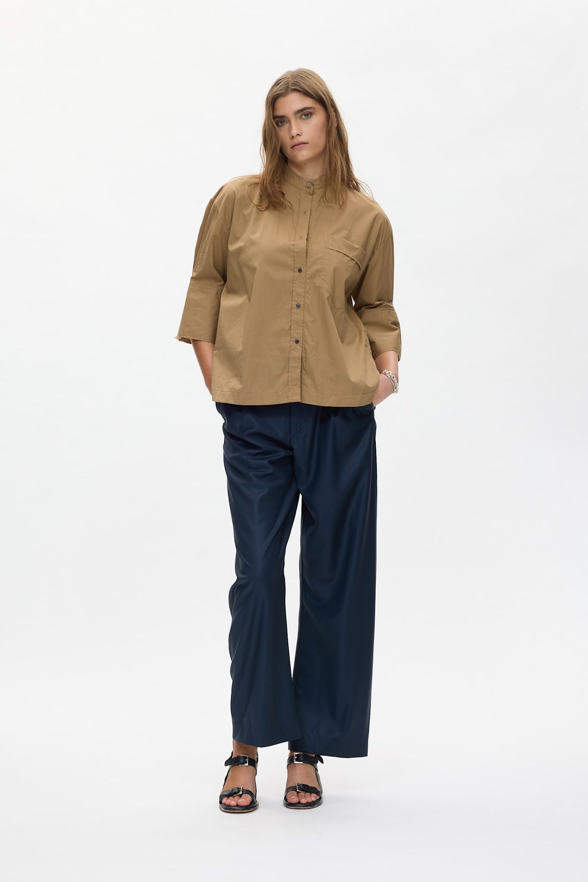Seval - Poplin boxy shirt I Havanna brown Havanna brown XS 1 - Rabens Saloner - DK