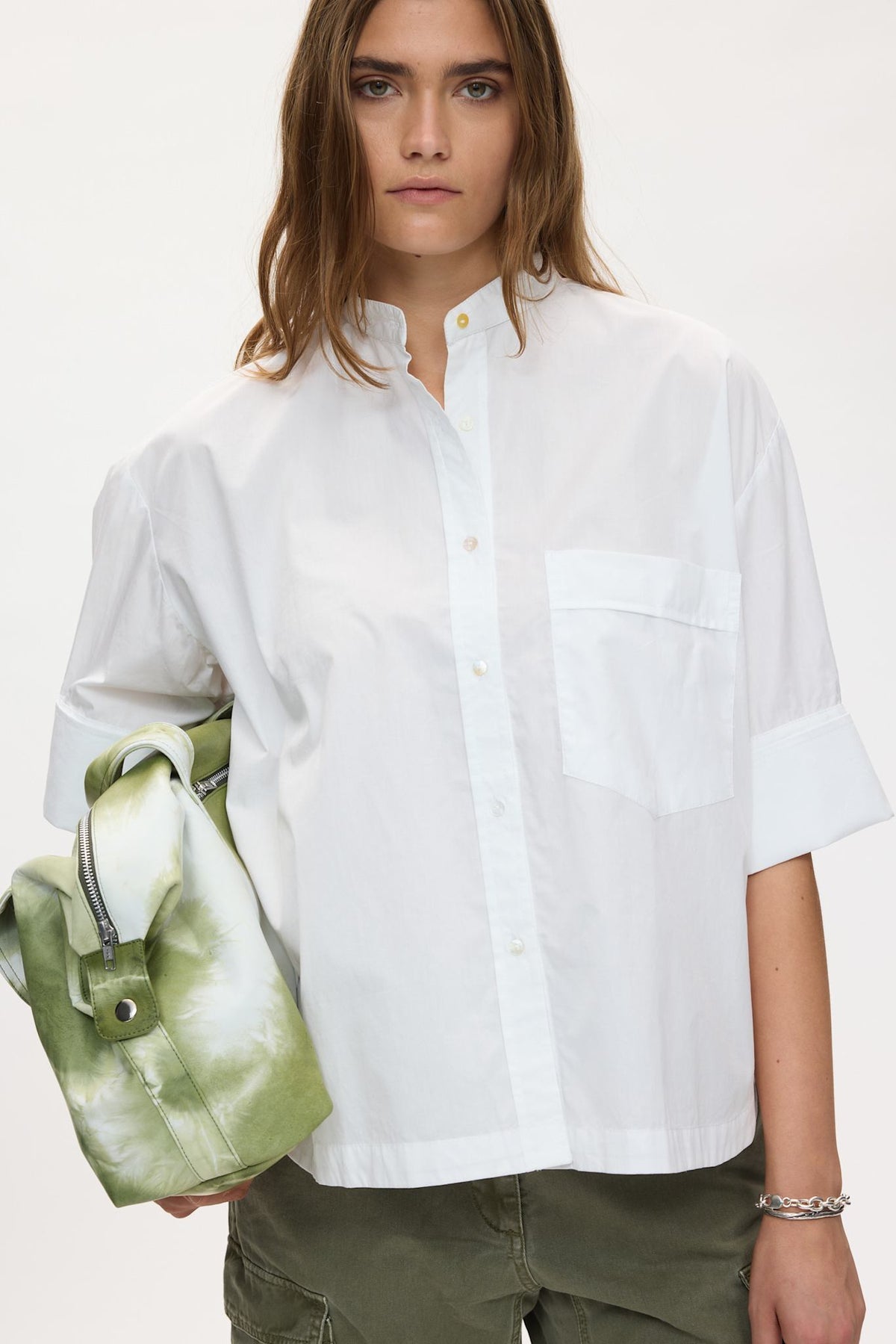 Seval - Poplin boxy shirt I White 1 - Rabens Saloner - DK