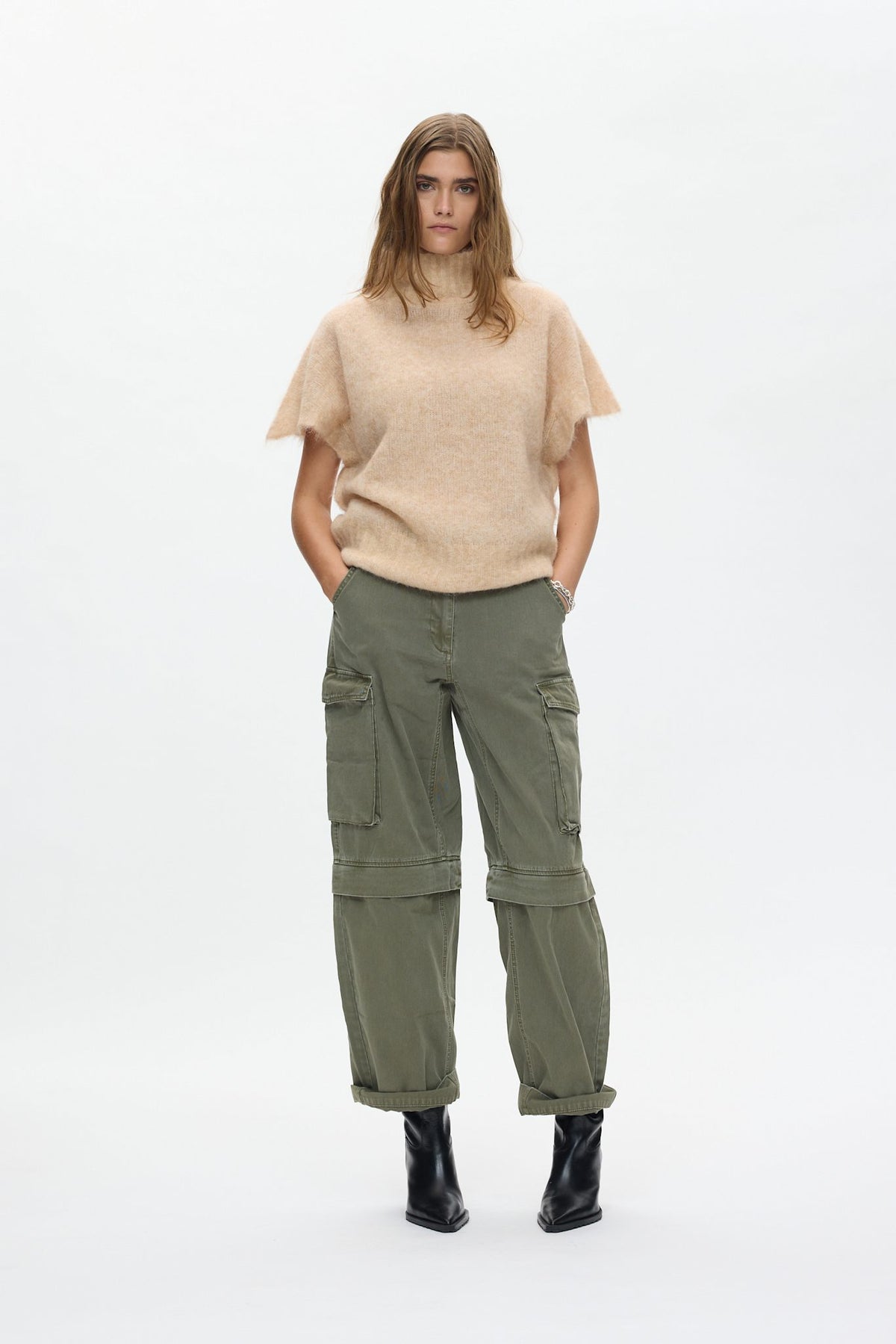 Asna - Superlight knit tunic top I Light camel Light camel XS/S 1 - Rabens Saloner - DK