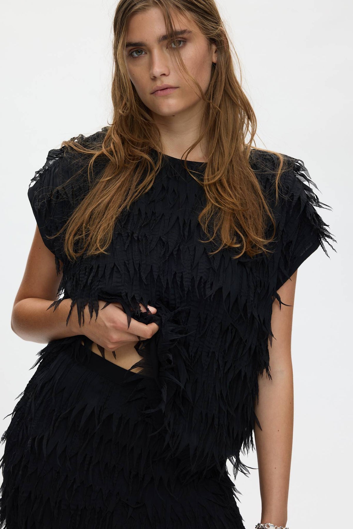 Maila - Icicle boxy t-shirt I Black 1 - Rabens Saloner - DK