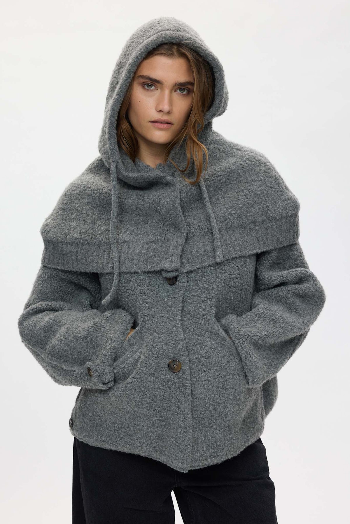 Sinika - Sheep knit hood I Grey melange Grey melange O/S 1 - Rabens Saloner - DK