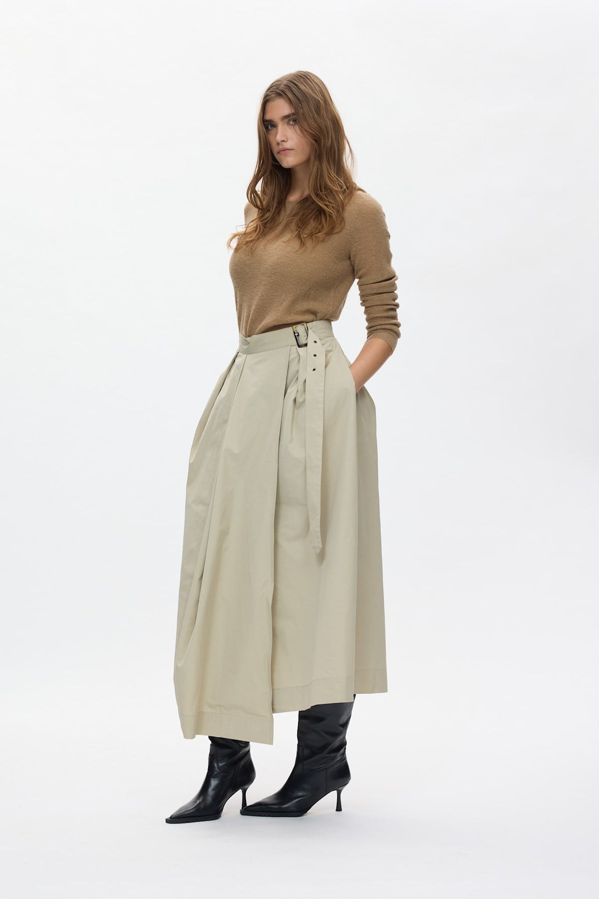 Esila - Weightless wrap skirt I Dark chalk 1 - Rabens Saloner - DK