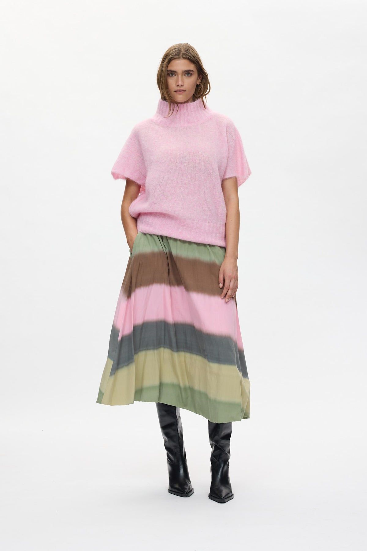 Asna - Superlight knit tunic top I Rose 1 - Rabens Saloner - DK