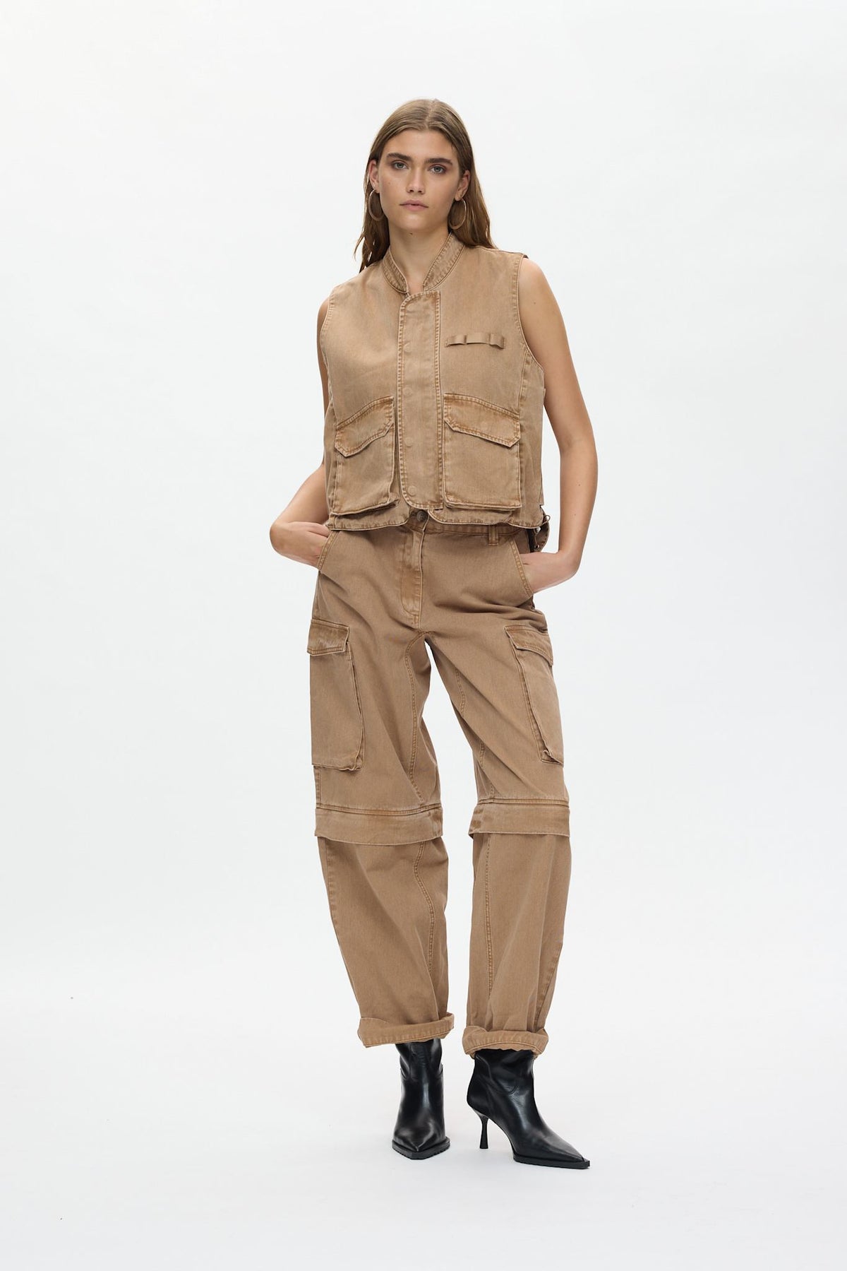 Frema - Canvas cargo pants I Washed tobacco Washed tobacco XS 3 - Rabens Saloner - DK