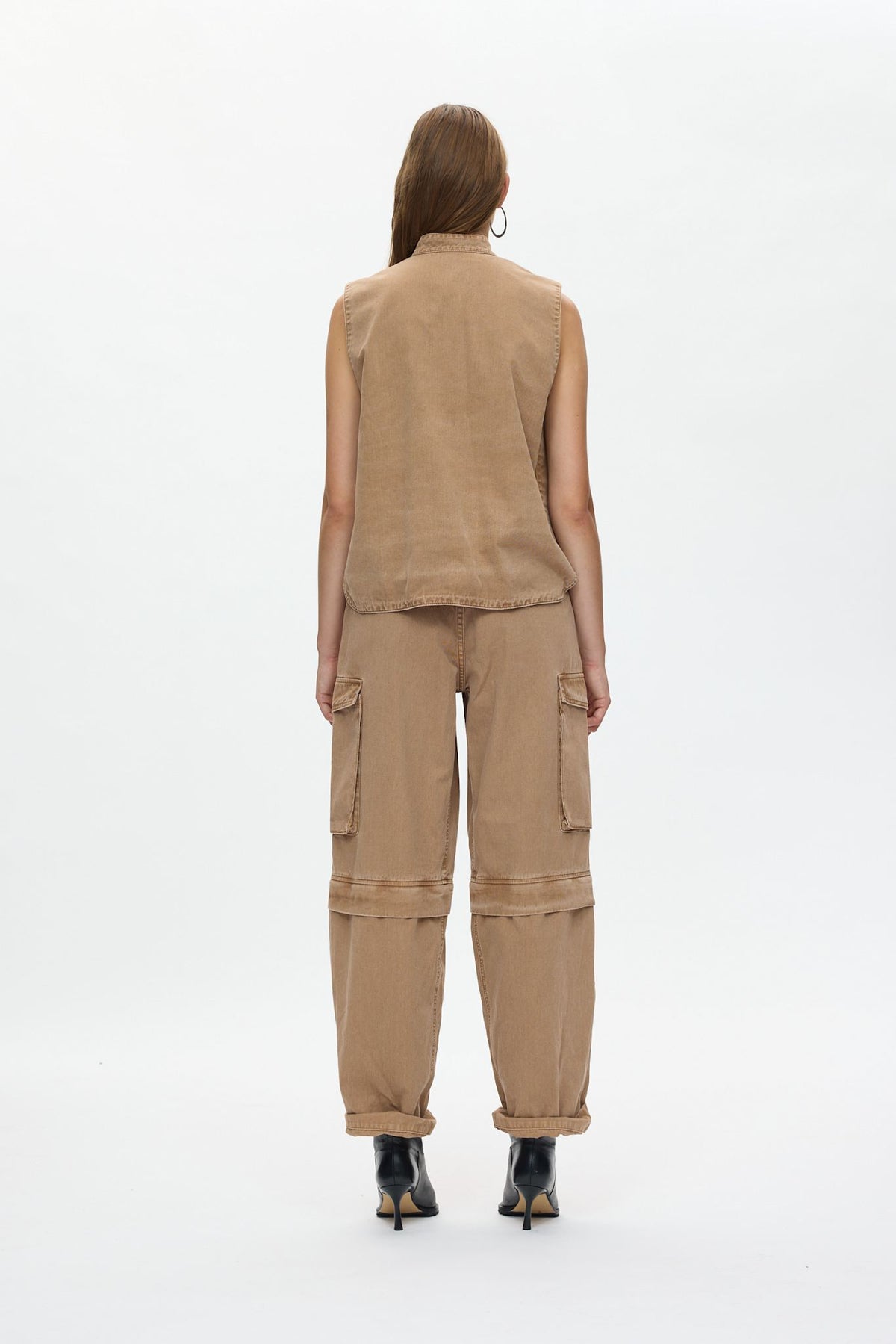 Beena - Canvas vest I Washed tobacco 3 - Rabens Saloner - DK