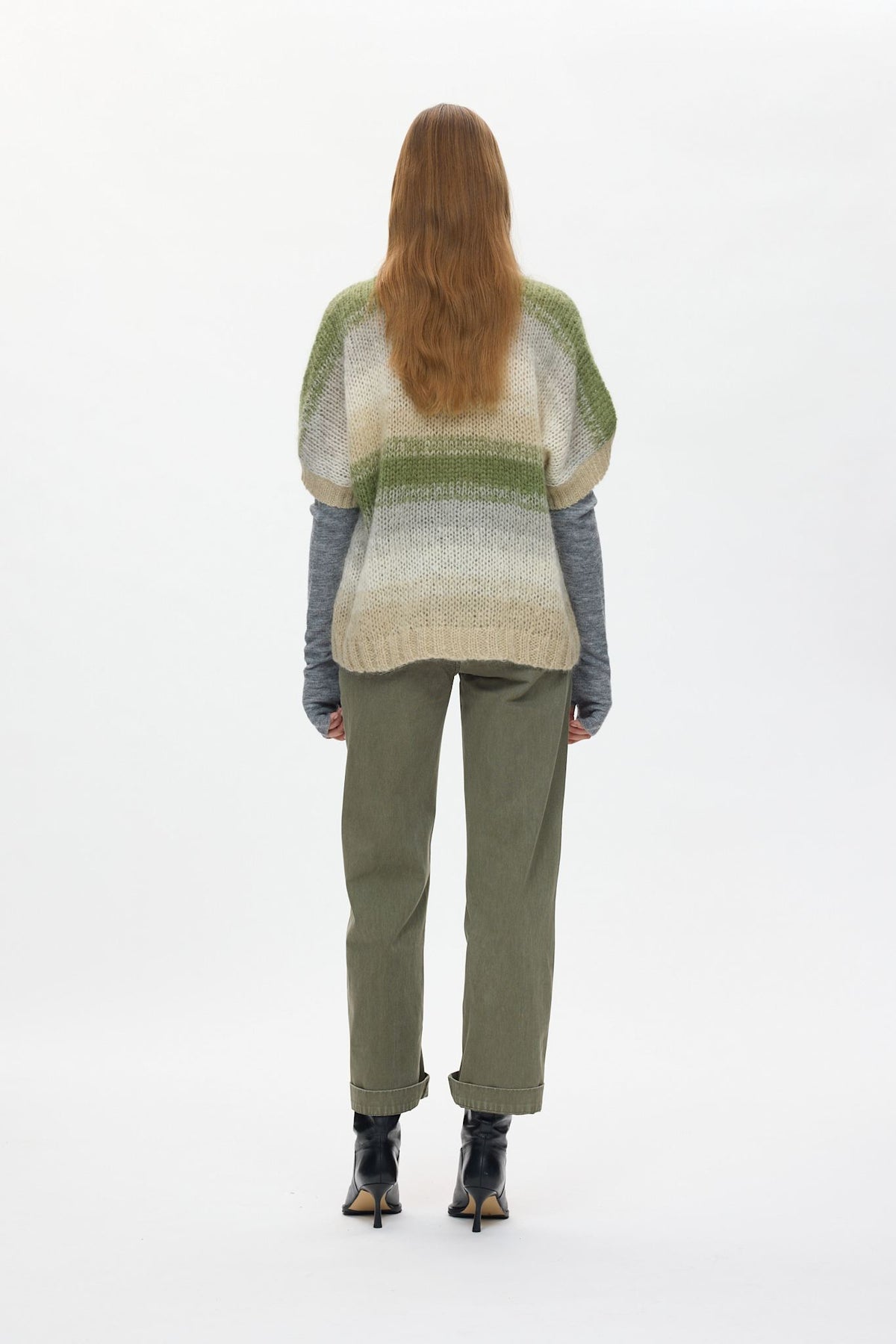 Maggi - Blurred yarn oversize t-shirt I Light camel combo 3 - Rabens Saloner - DK