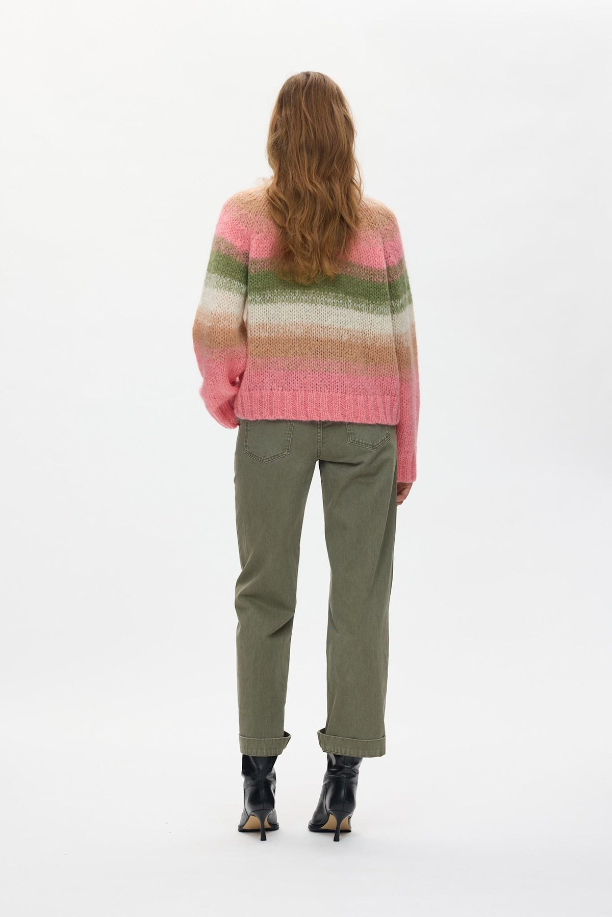 Jasmin - Blurred yarn boxy sweater I Pink combo 3 - Rabens Saloner - DK
