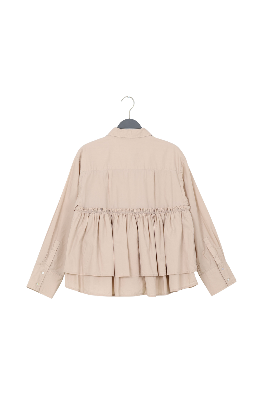 PreLoved Shaker - Poplin frill shirt I Powder - XL 2 - Rabens Saloner - DK