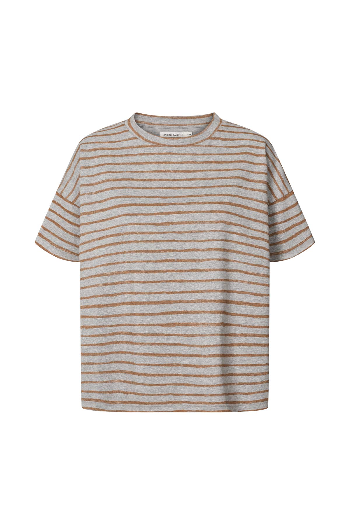 Margot - Light stretch cropped t-shirt I Grey honey stripe Grey honey stripe XS/S 2 - Rabens Saloner - DK