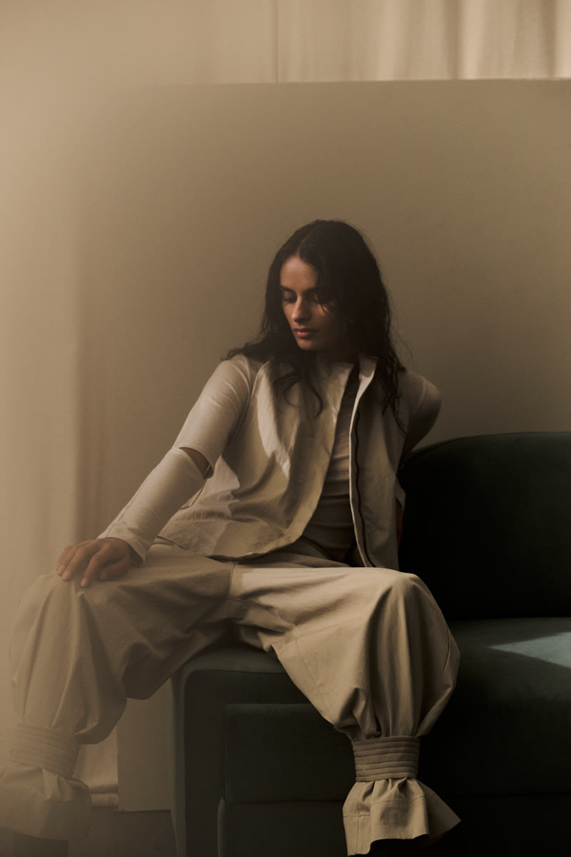 Kaley - Utility halter top I Sand 8 - Rabens Saloner - DK