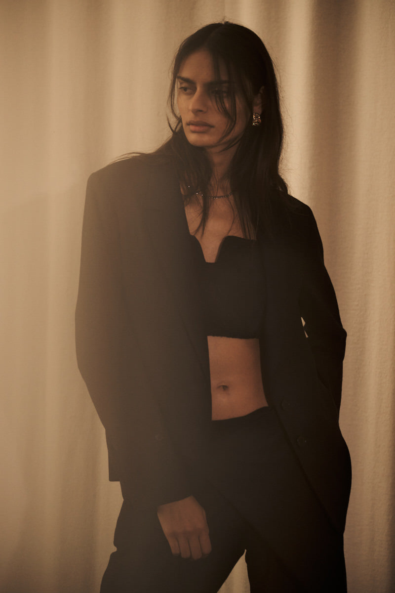 Talli - Drapy tailoring overlap pants I Midnight
