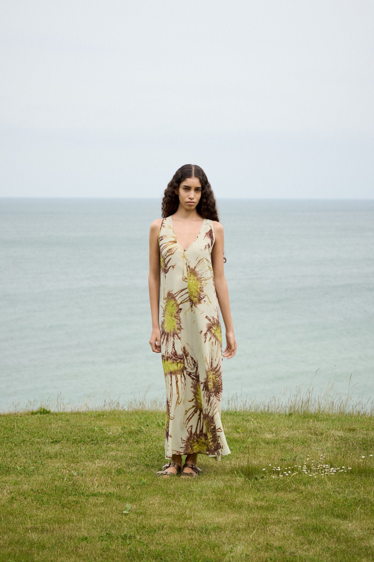 Alpa - Sea urchin long dress I Chartreuse combo 7 - Rabens Saloner - DK