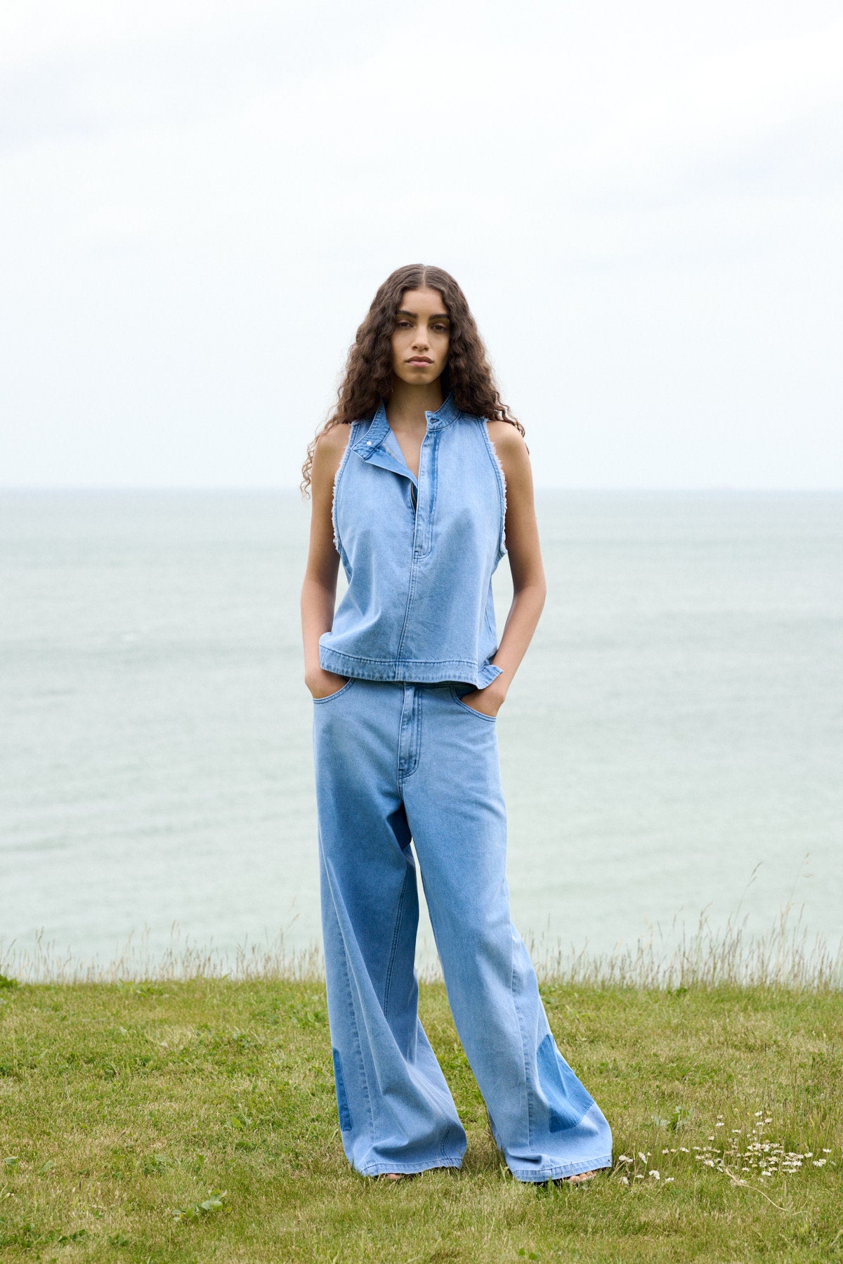 Lane - Light denim wide leg pants I Light washed denim 13 - Rabens Saloner - DK