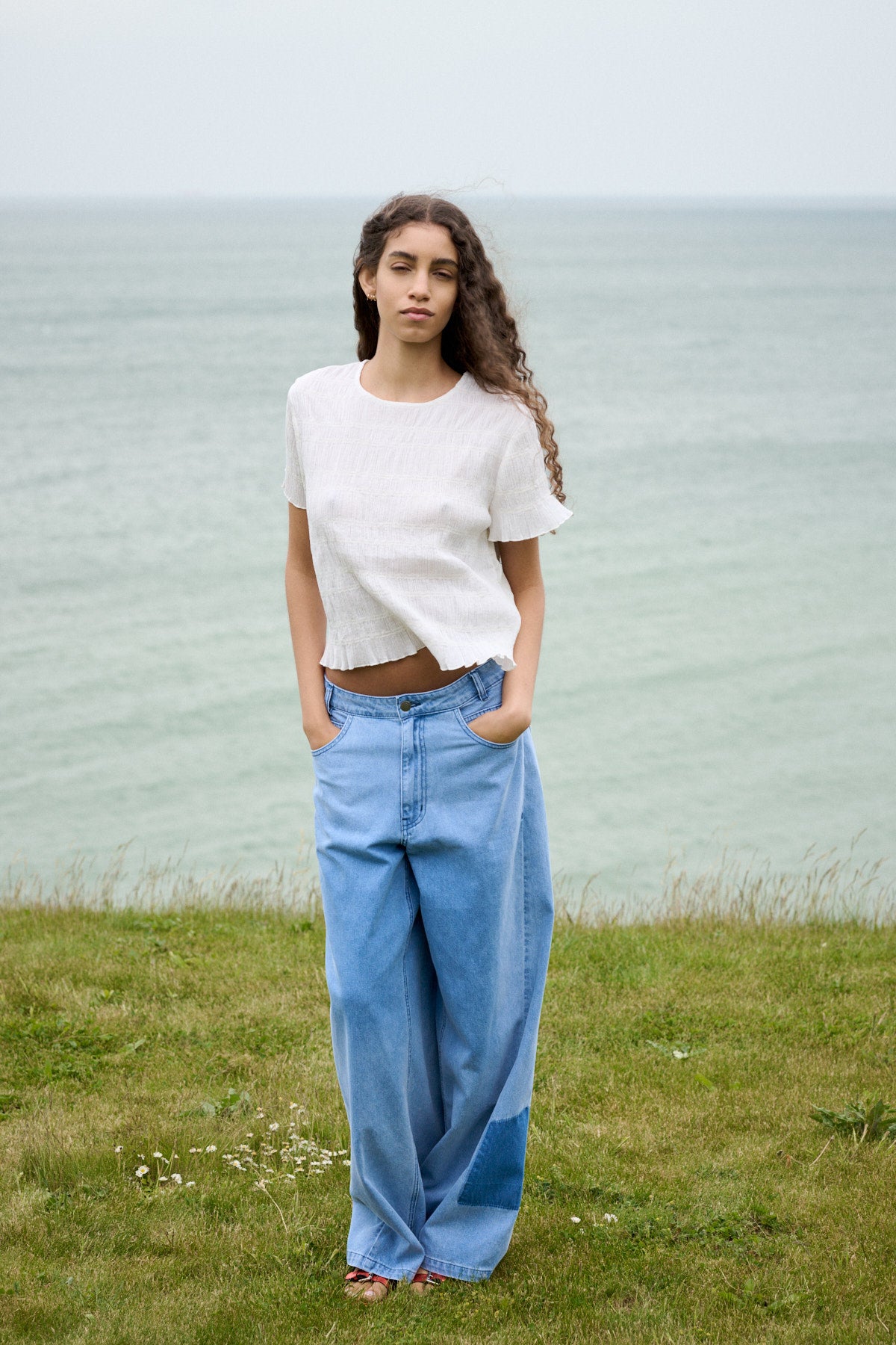Lane - Light denim wide leg pants I Light washed denim 15 - Rabens Saloner - DK