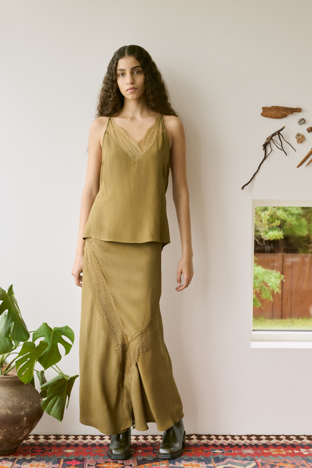 Leia - Sheer lace skirt I Hazelnut 6 - Rabens Saloner - DK