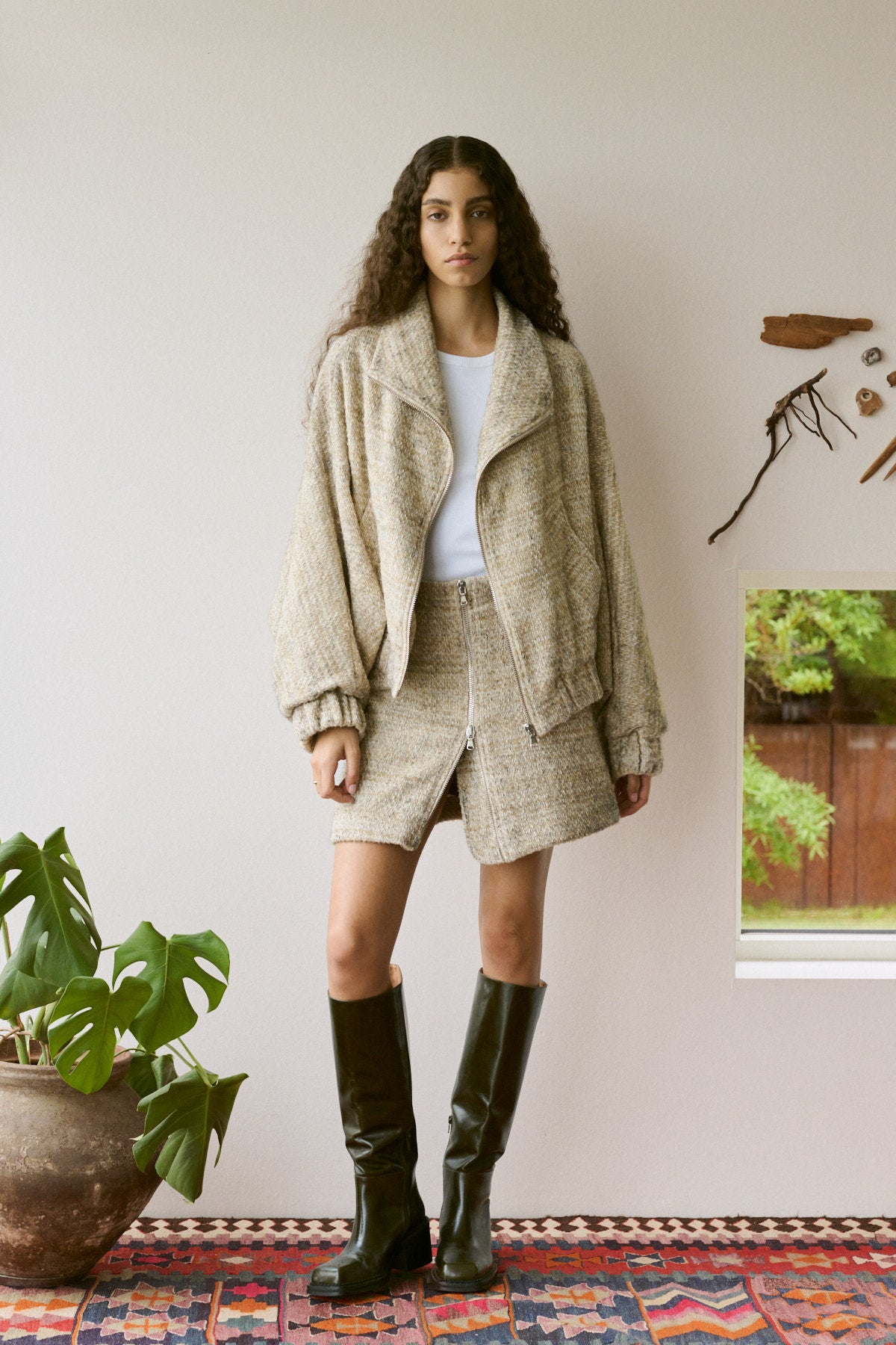 Hareem - Boucle check jacket I Powder check 4 - Rabens Saloner - DK