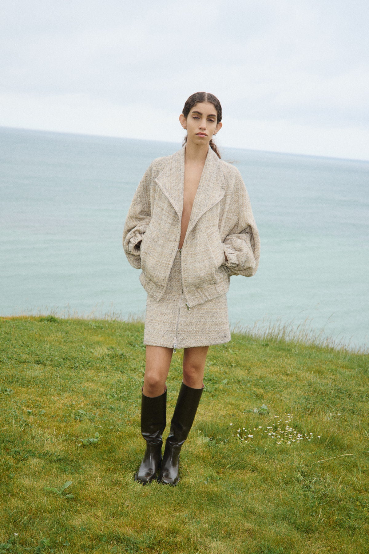 Hareem - Boucle check jacket I Powder check 10 - Rabens Saloner - DK