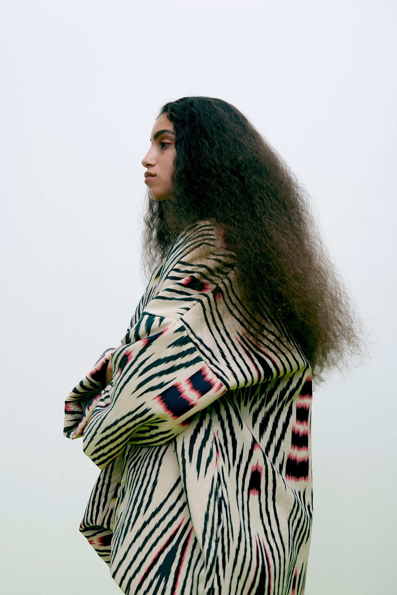 Abba - Ikat combo padded kimono I Forest pink sand & citrus combo 8 - Rabens Saloner - DK