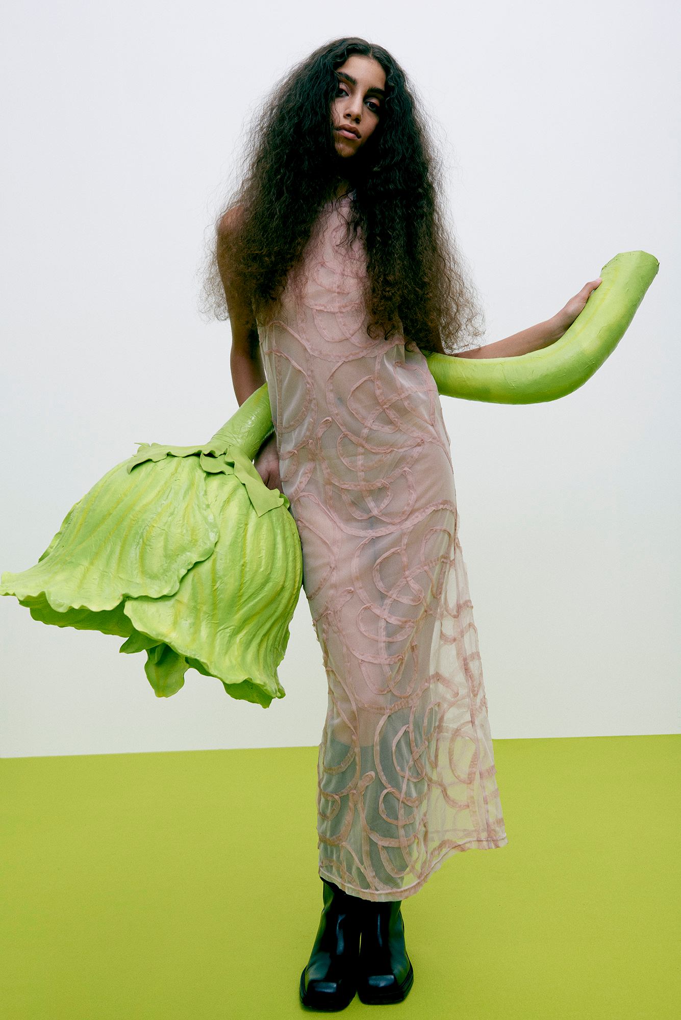 Vita - Scribble long dress I Blush 8 - Rabens Saloner - DK