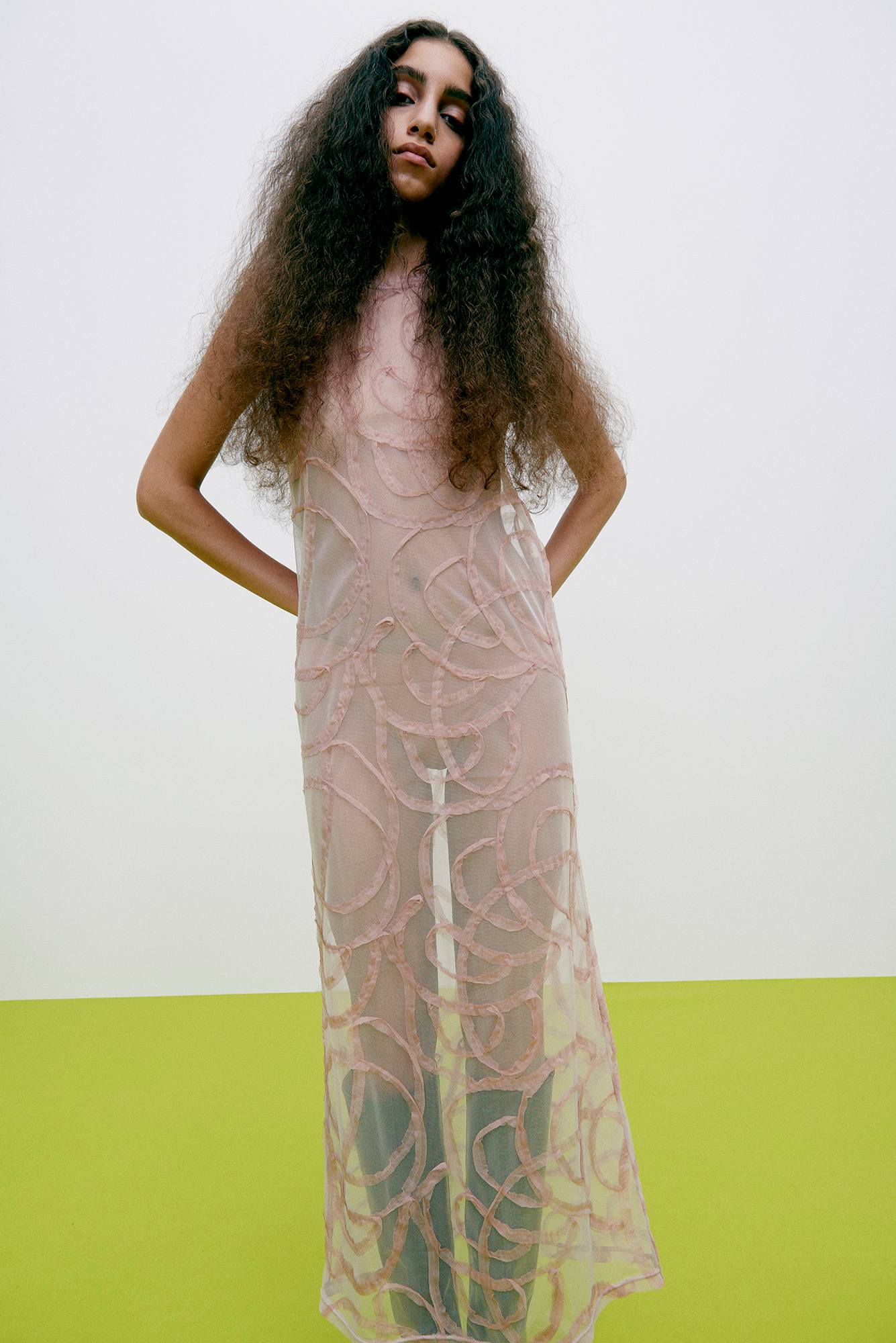 Vita - Scribble long dress I Blush 9 - Rabens Saloner - DK