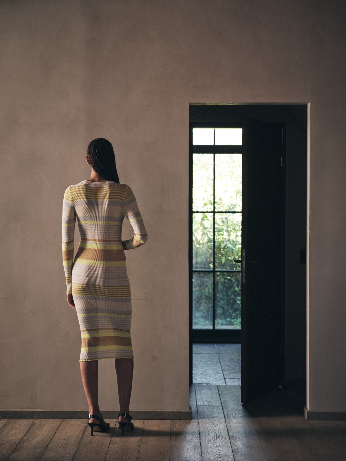 Inua - Ribbed stripes knit dress I Soft lime stripe 9 - Rabens Saloner - DK
