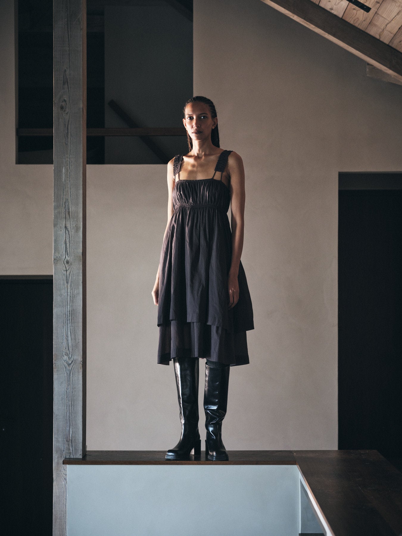 Gabi - Multi layer short dress I Liquorice Liquorice XS 7 - Rabens Saloner - DK