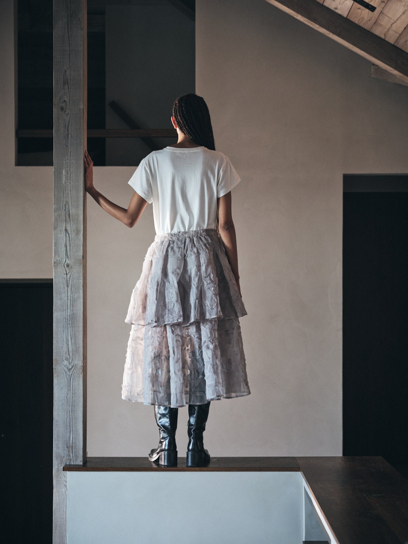 Sibora - Splash netting skirt I Silver grey 11 - Rabens Saloner - DK