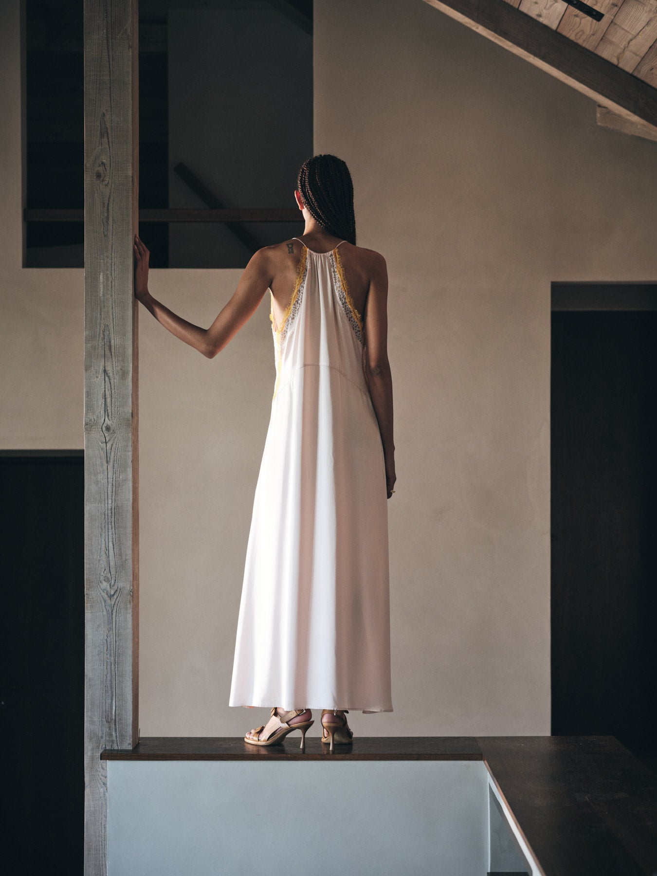 Chefira - Contrast lace camisole dress I Light rose 9 - Rabens Saloner - DK
