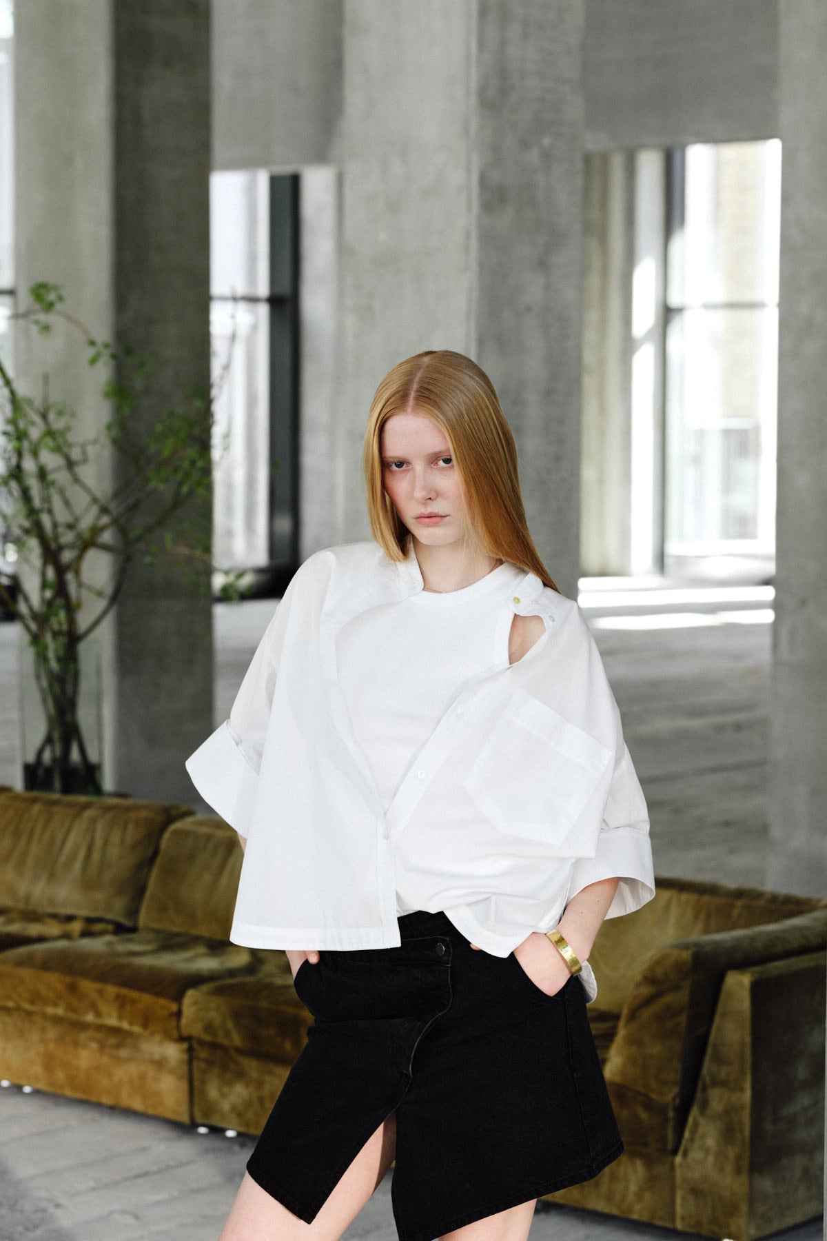 Seval - Poplin boxy shirt I White 7 - Rabens Saloner - DK