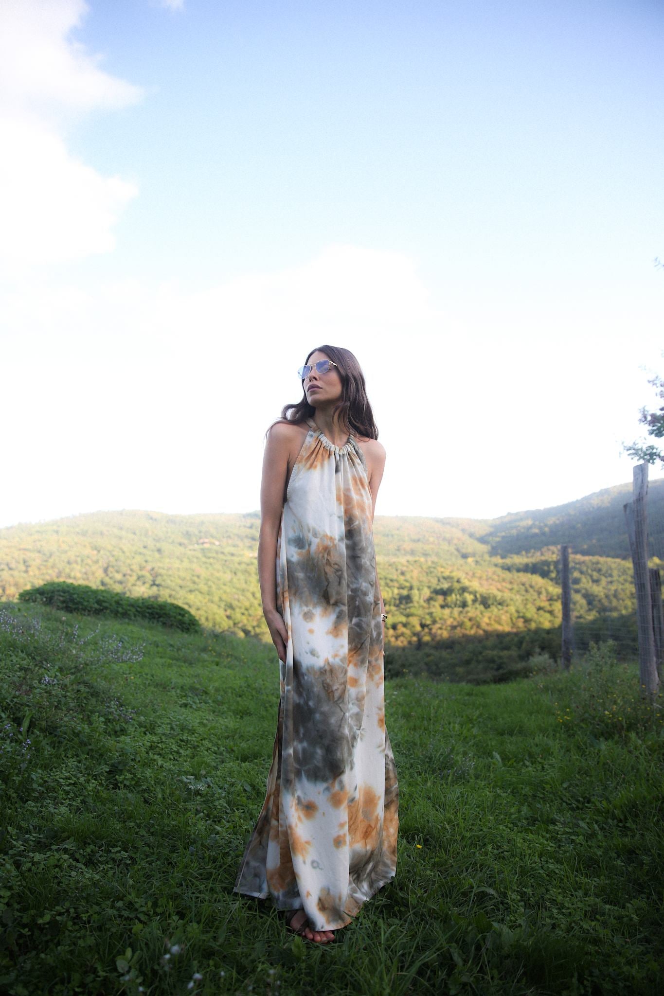 Hope - Abstract halter dress I Forest combo 4 - Rabens Saloner - DK