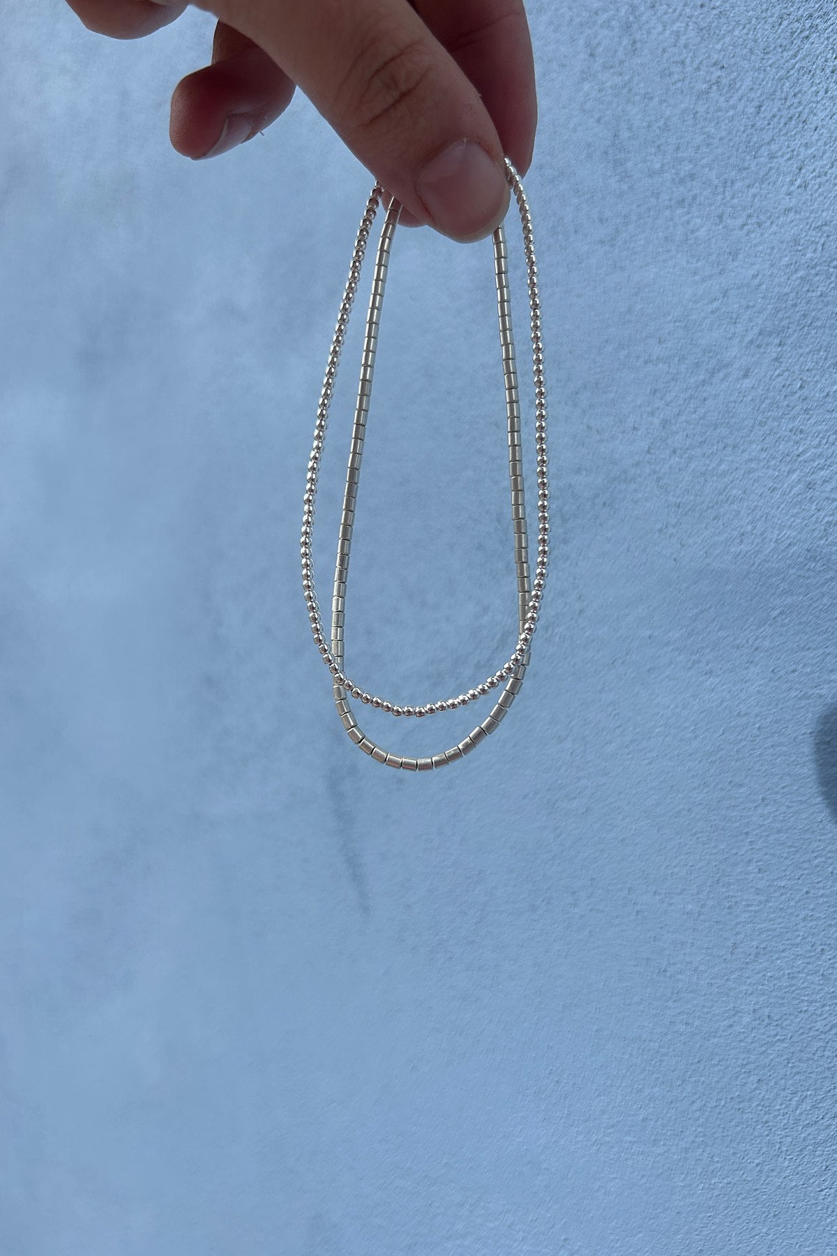 Small Bead Anklet - Nafsu I Silver 2 - Rabens Saloner - DK