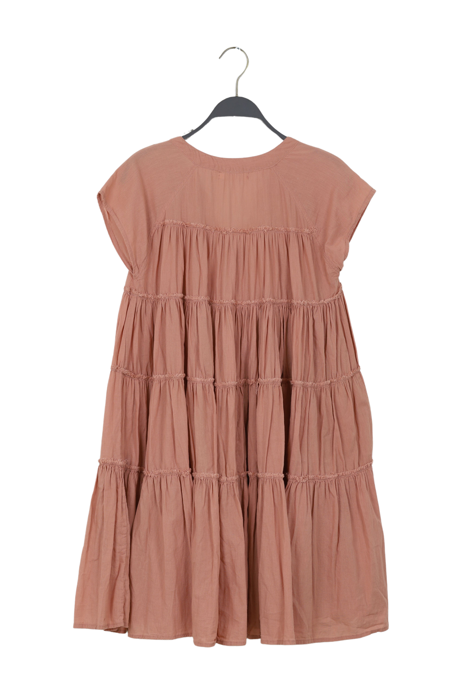 PreLoved Jytte - Cotton flare short dress I Dry moss - XS