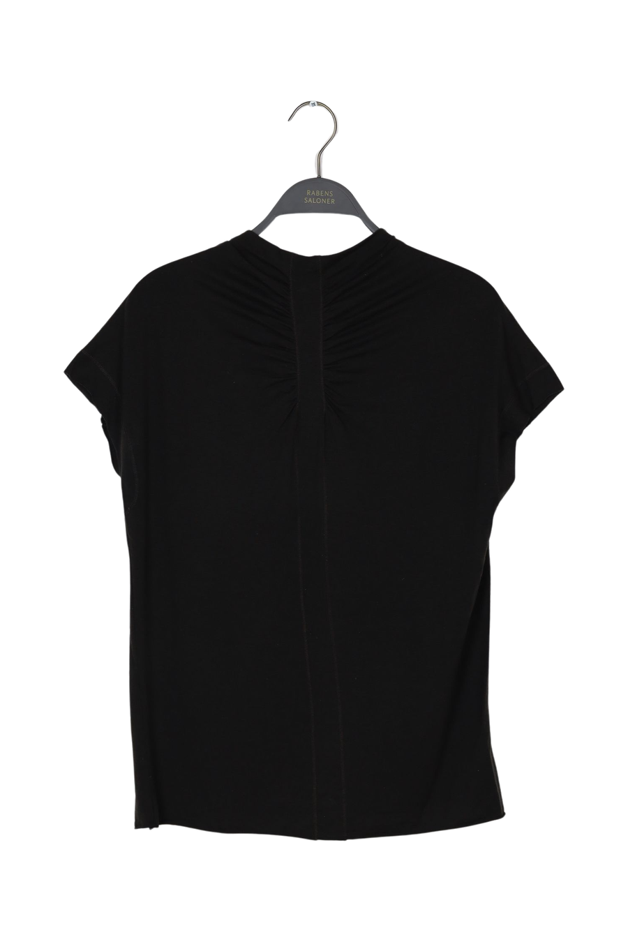 PreLoved Irina - Gathered jersey tee - L BLACK L 1 - Rabens Saloner - DK