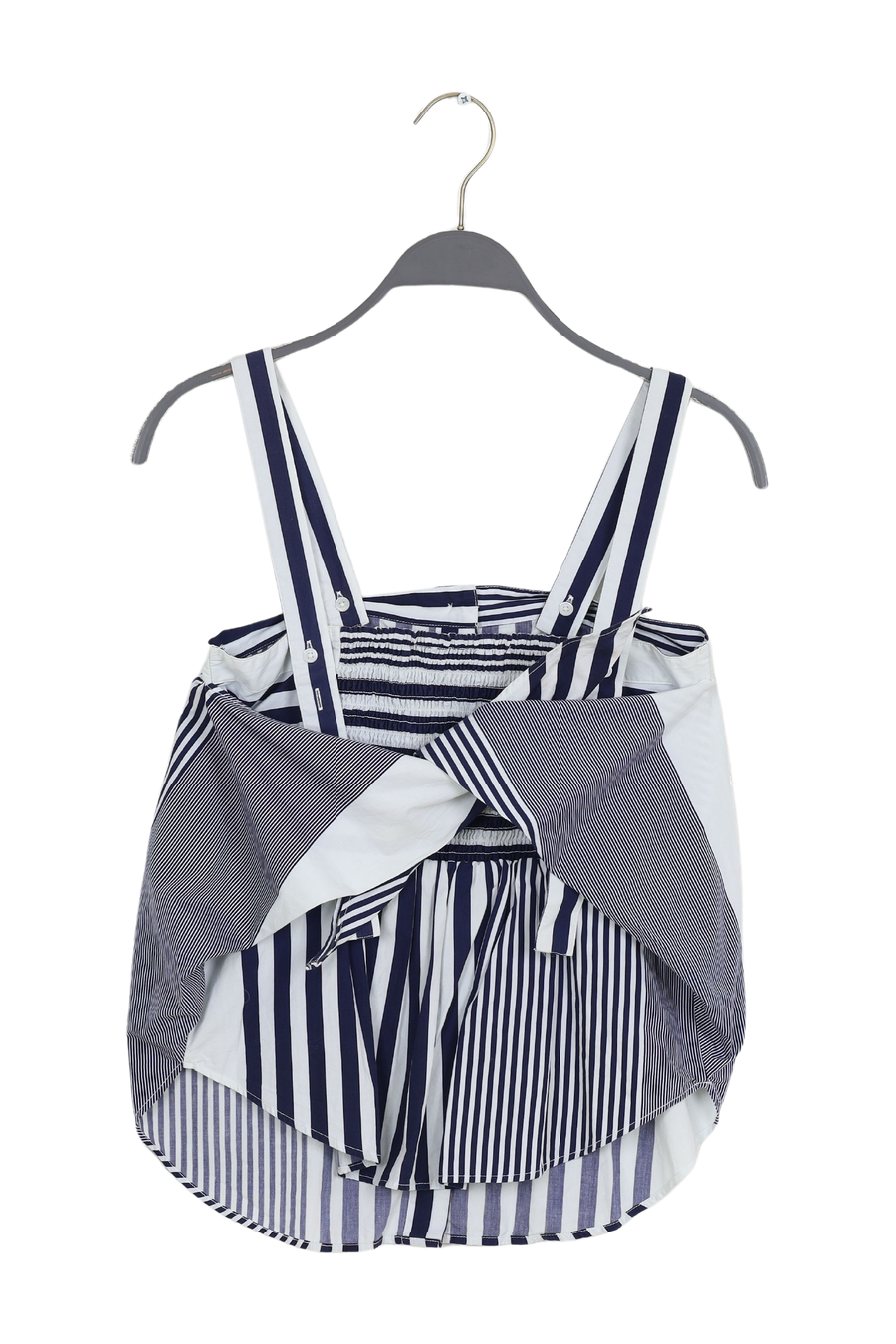 PreLoved Bibs - Medley stripe tie front top I Navy stripe - XS 2 - Rabens Saloner - DK