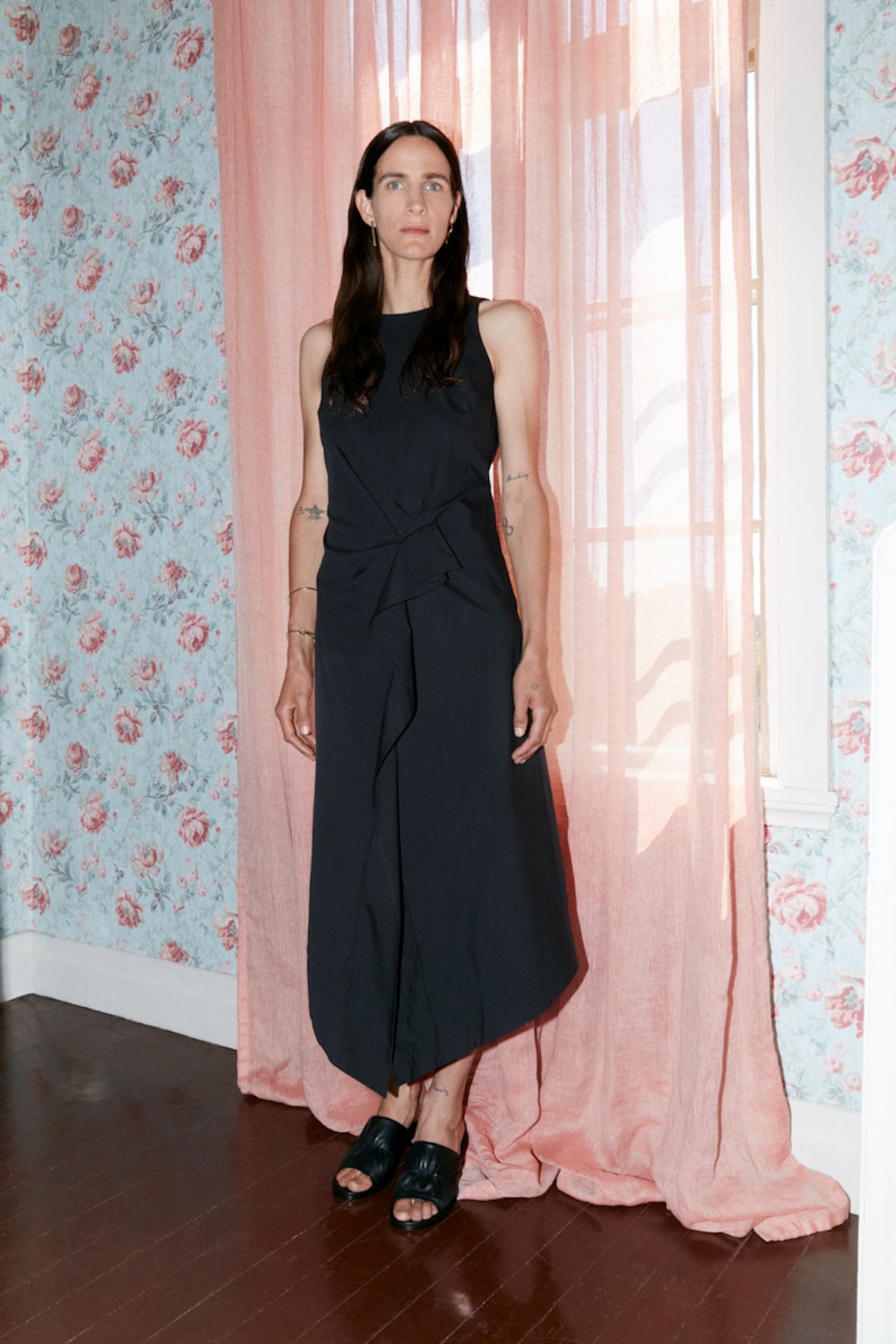 PreLoved Elenore - Papery split front dress - L 2 - Rabens Saloner - DK