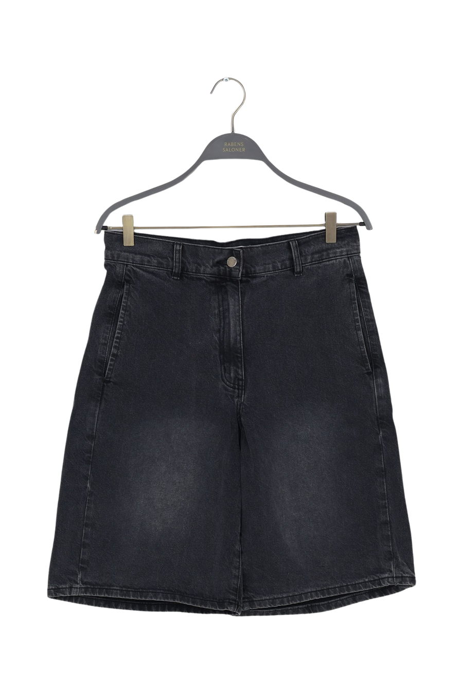 PreLoved Raha - Denim black wide shorts I Washed black denim - S