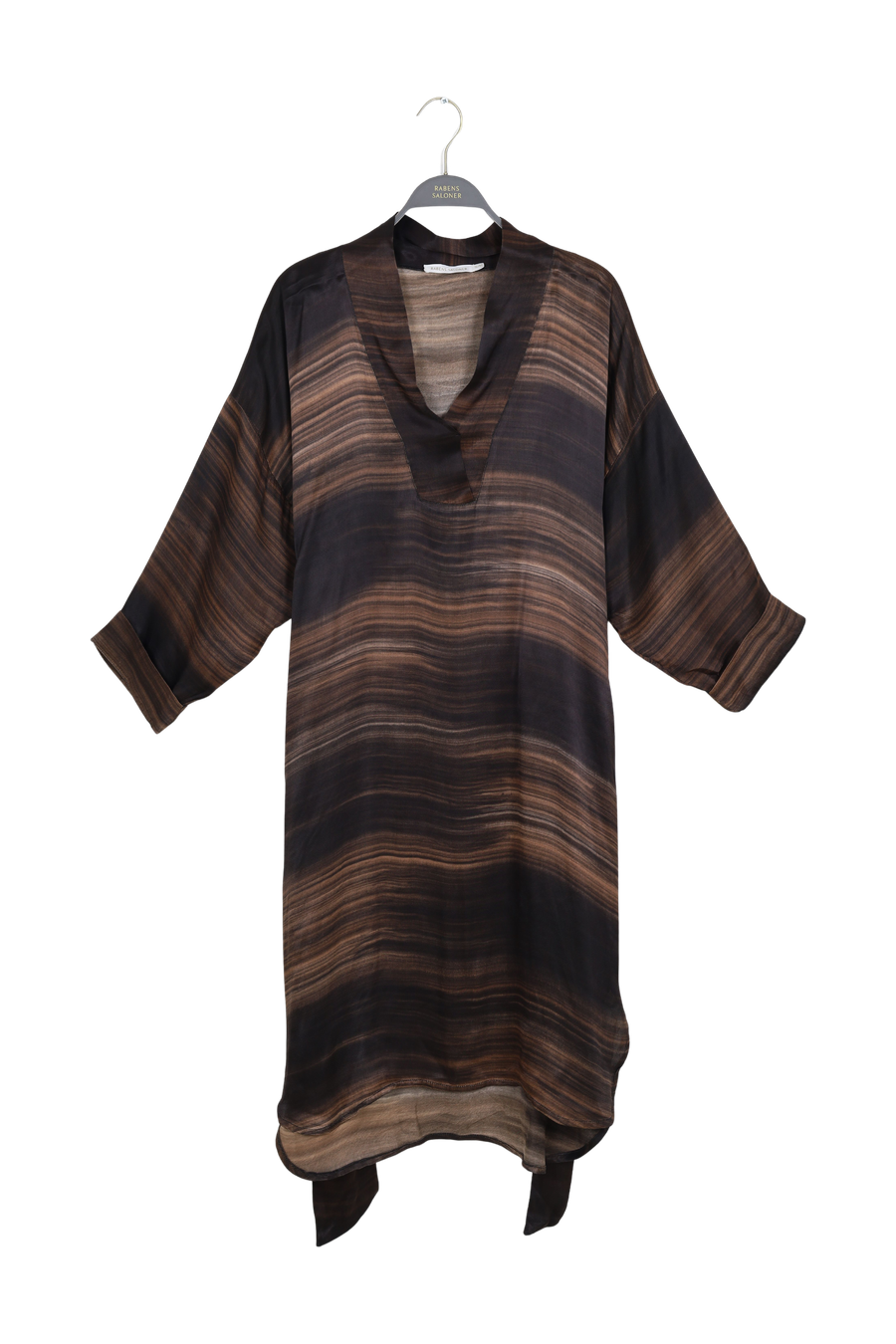 PreLoved Cammi - Shadow kaftan dress I Hazelnut combo - S/M 1 - Rabens Saloner - DK