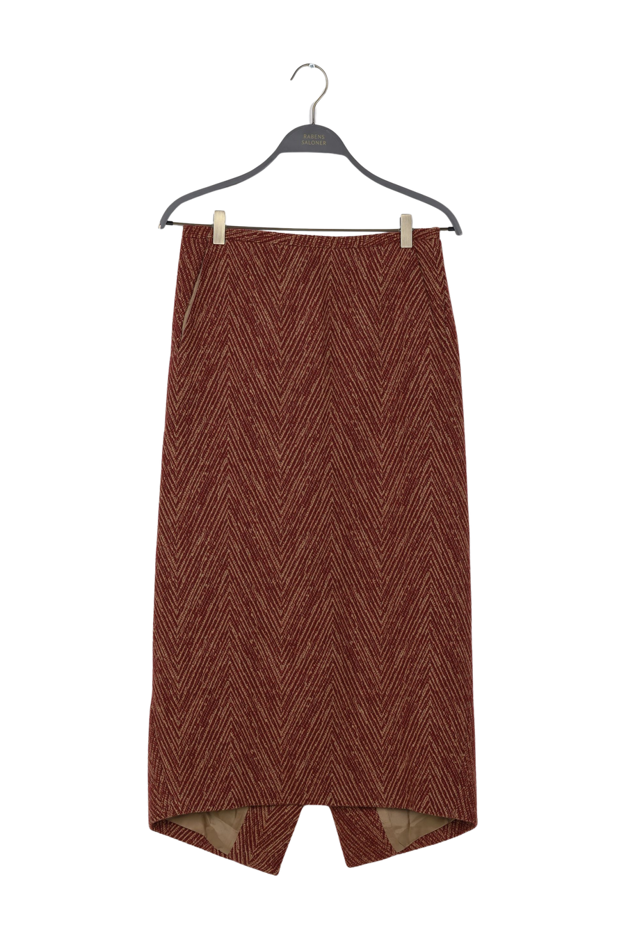 PreLoved Luzie - Herringbone long skirt I Burgundy combo - S 1 - Rabens Saloner - DK