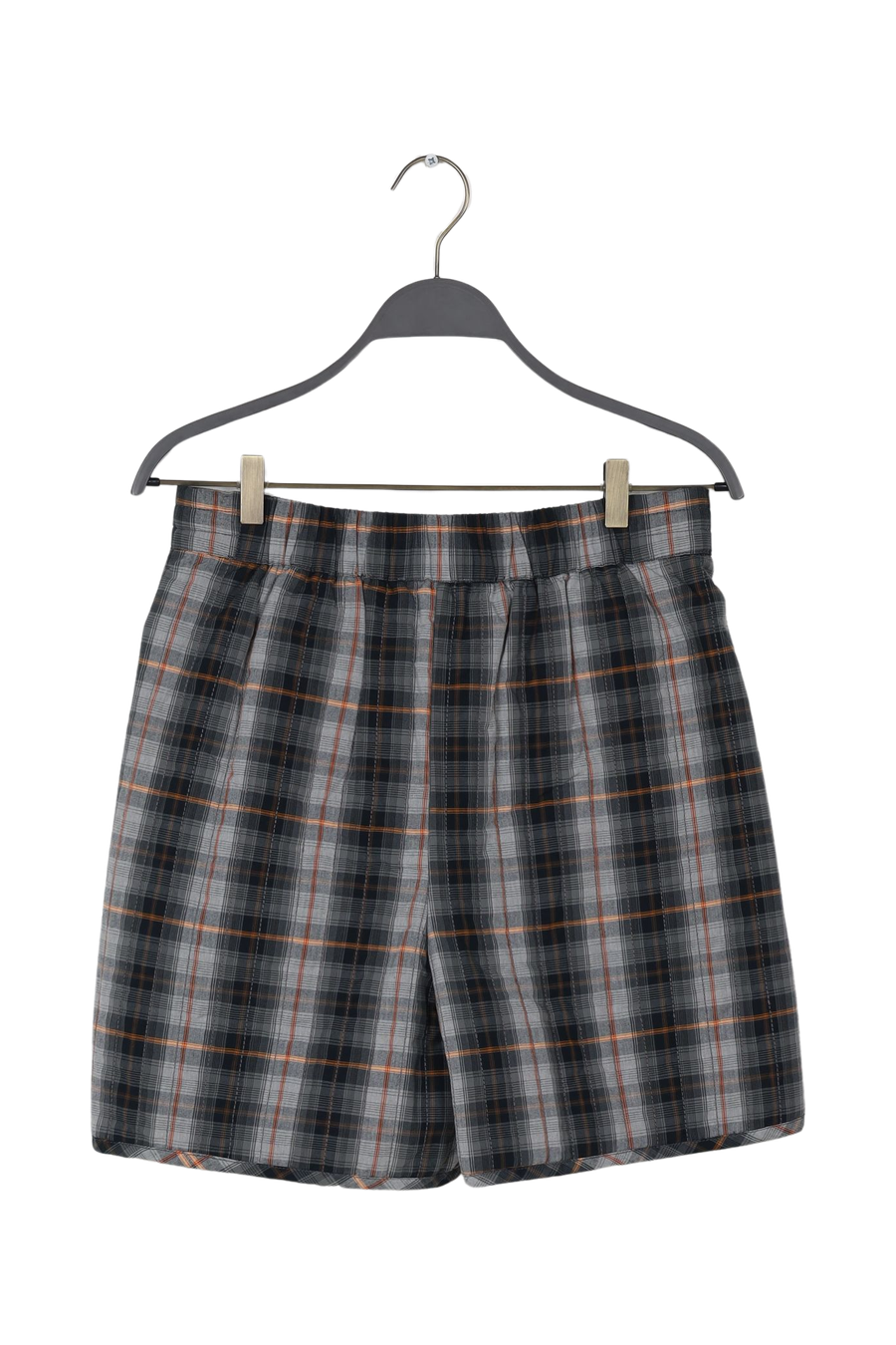 PreLoved Severine - Check shirting padded shorts I Grey check - S