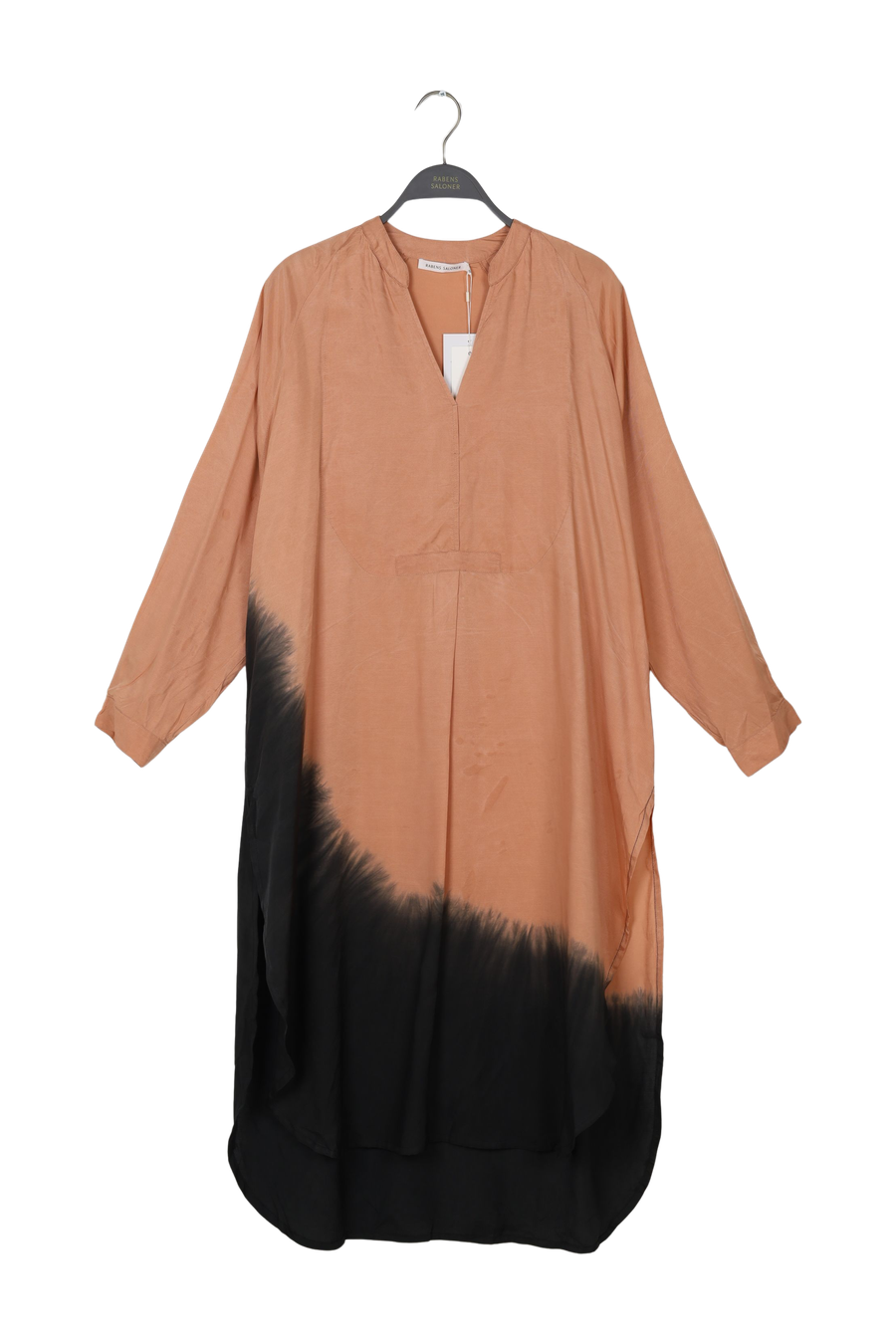 PreLoved Lareen - Coastal over size shirt dress I Black peachy combo - S/M 1 - Rabens Saloner - DK