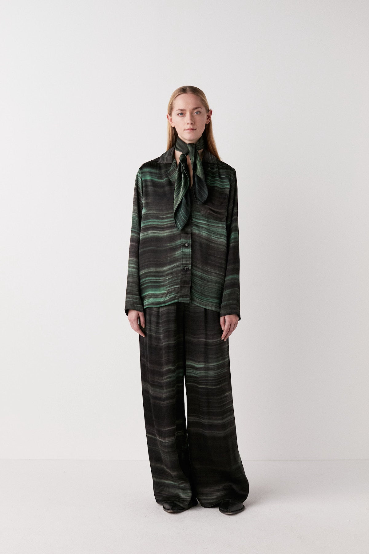 PreLoved Briana - Shadow pleat wide pant I Forest combo - XS 3 - Rabens Saloner - DK