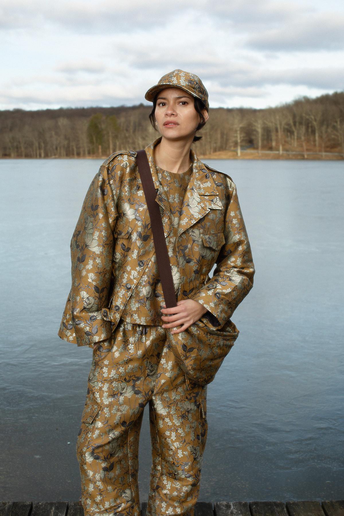 Mona - Ottoman jacquard cross bag I Golden combo 5 - Rabens Saloner - DK