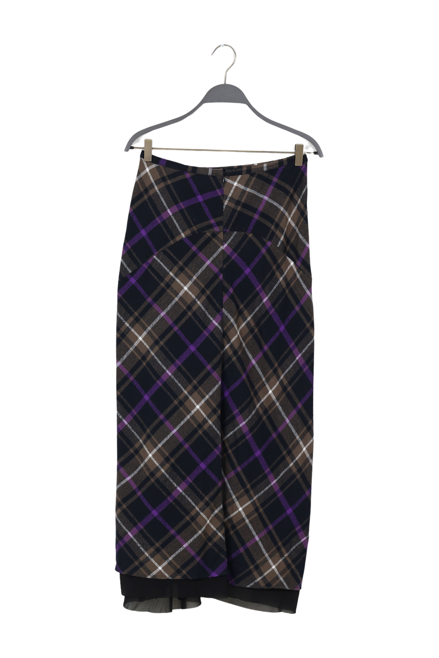 PreLoved Anemone - Giant check insert skirt I Purple check combo - S 2 - Rabens Saloner - DK
