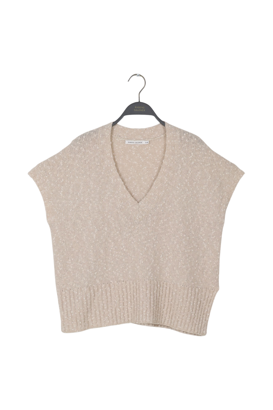 PreLoved Minte - Freckled knit tunic vest I Beige - S/M Beige S/M 1 - Rabens Saloner - DK