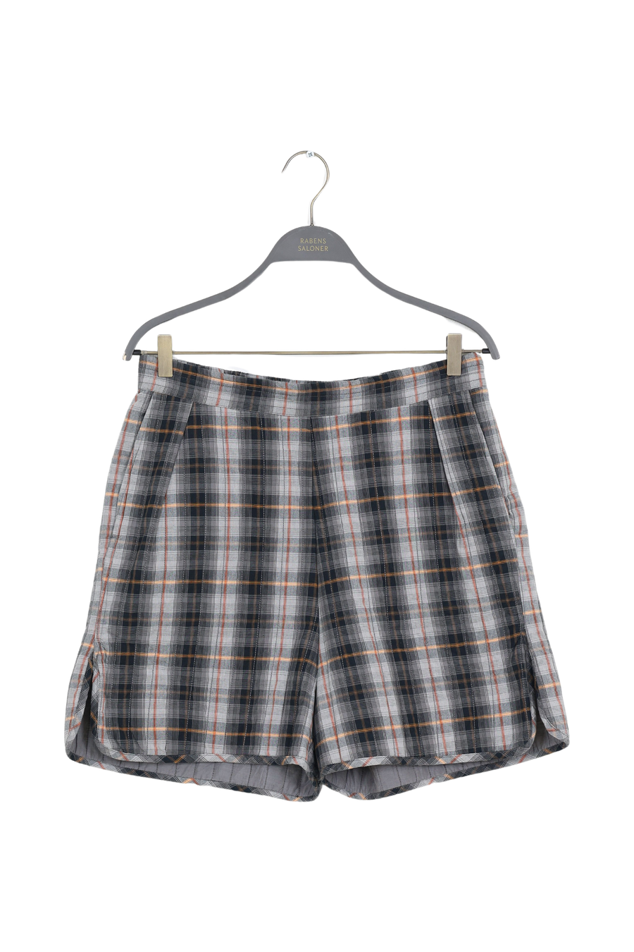 PreLoved Severine - Check shirting padded shorts I Grey check - L Grey check L 1 - Rabens Saloner - DK