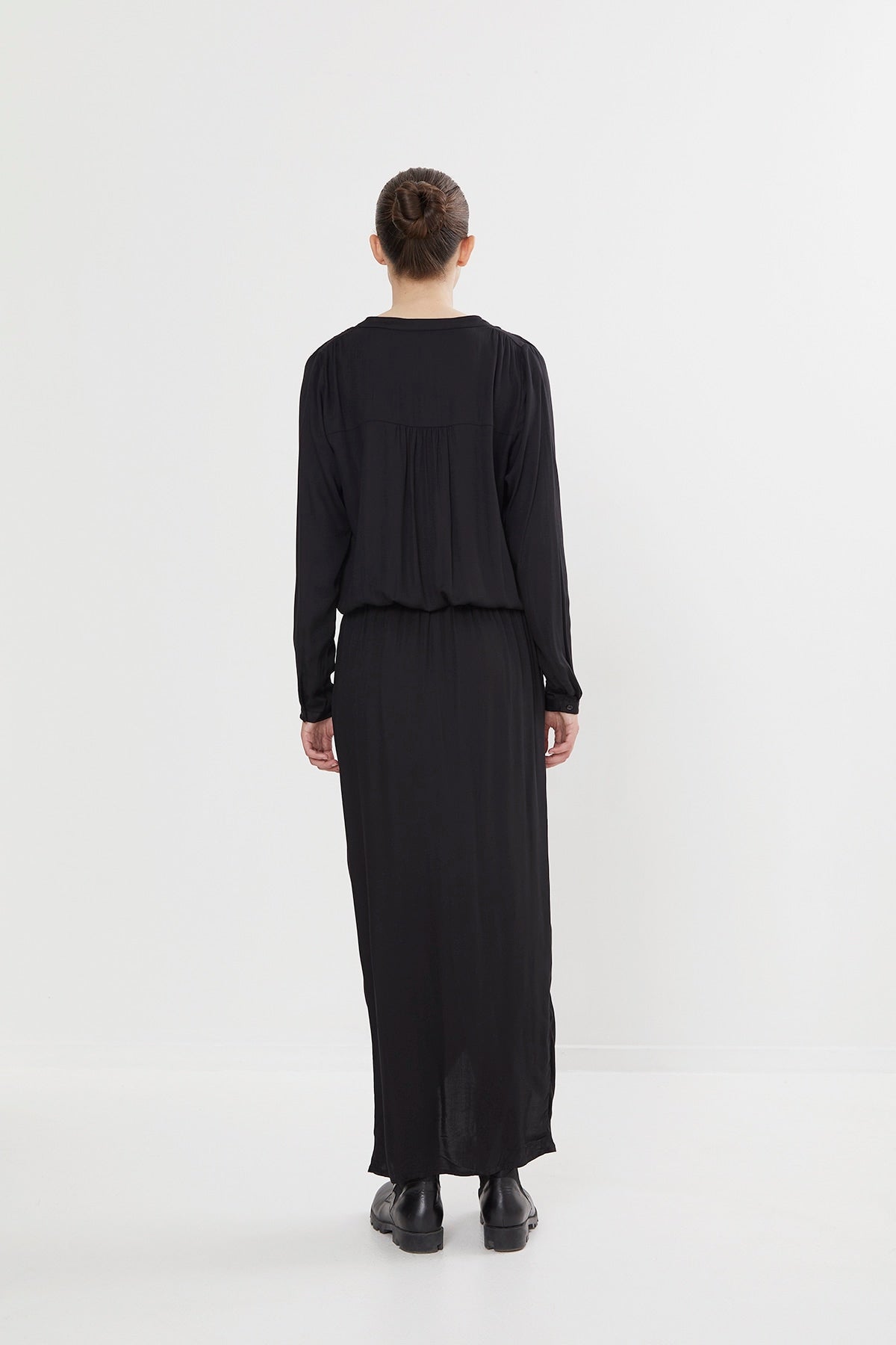 PreLoved Vera - Solid wrap over dress L/S I Black - XS 4 - Rabens Saloner - DK