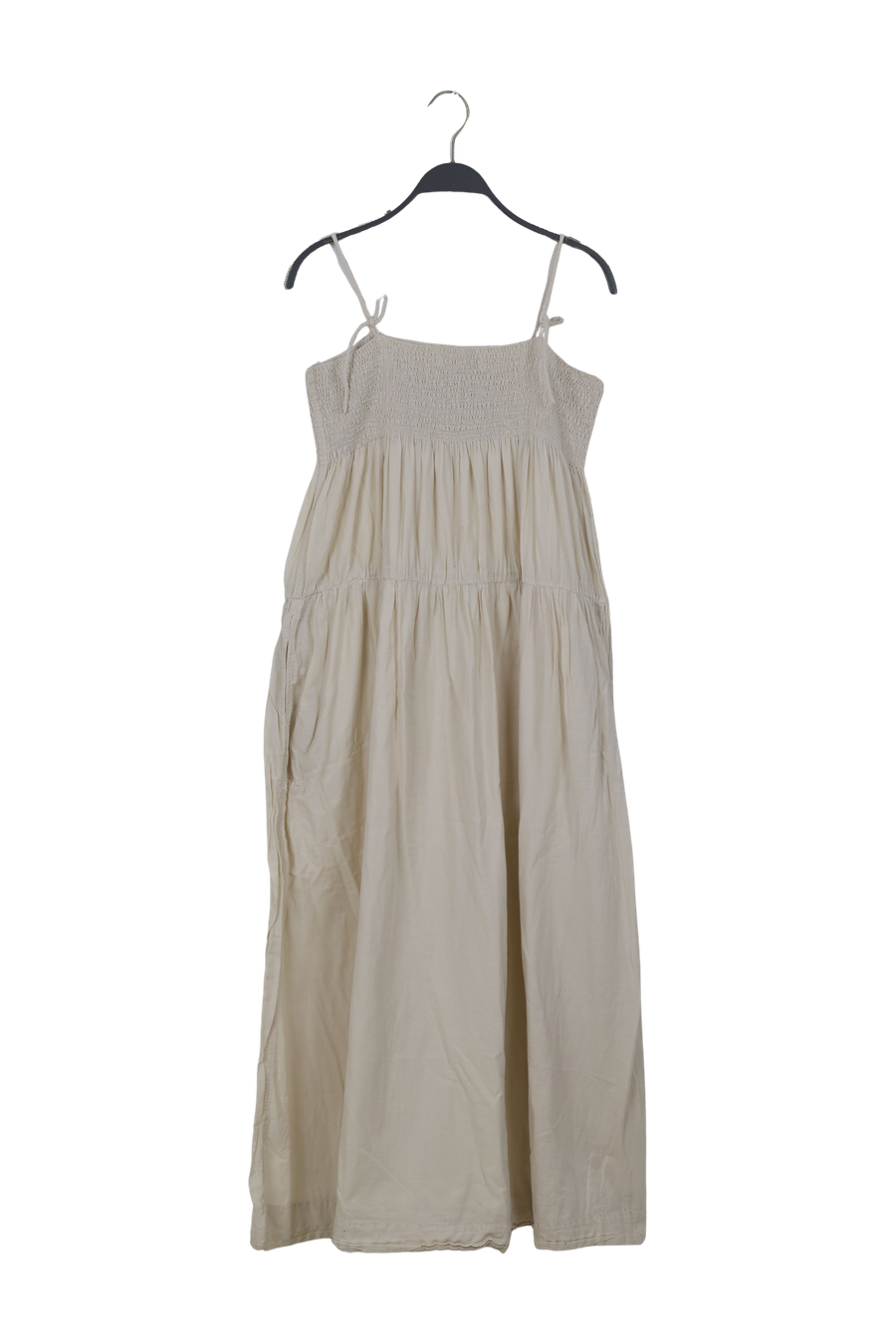 PreLoved Dodo - Cotton smock tier dress I Sandstone - L 2 - Rabens Saloner - DK
