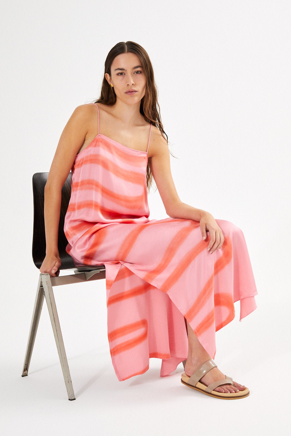 PreLoved Laurette - Fluid camisole dress I Flamingo combo - M 4 - Rabens Saloner - DK