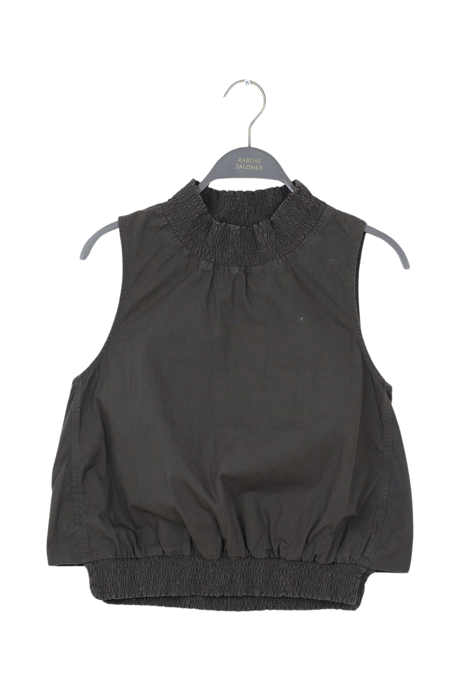 PreLoved Fiola - Poplin heavy shirring top I Pirate black - S 1 - Rabens Saloner - DK