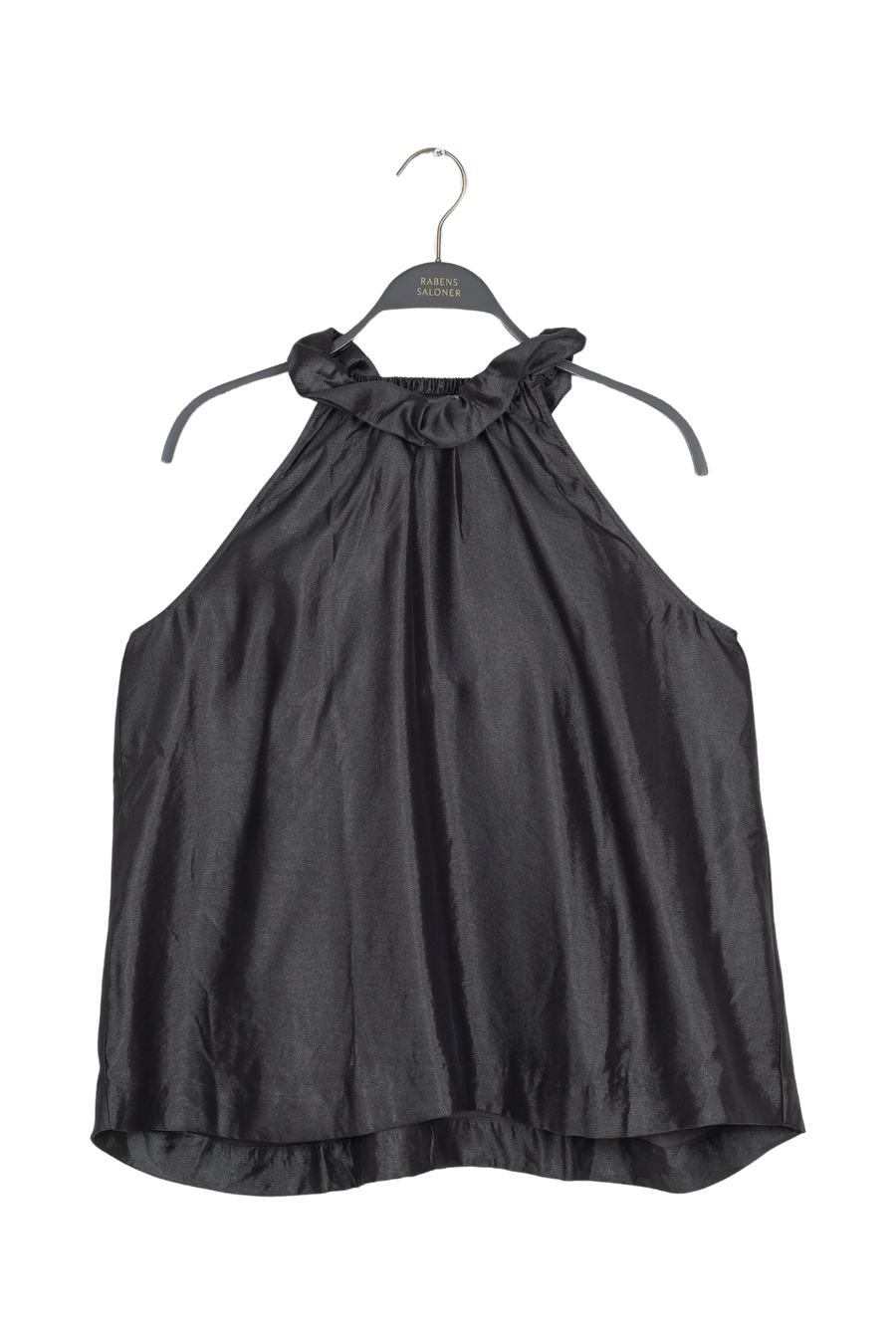 PreLoved Hali - Hammered metal halter top I Gun metal - M 1 - Rabens Saloner - DK